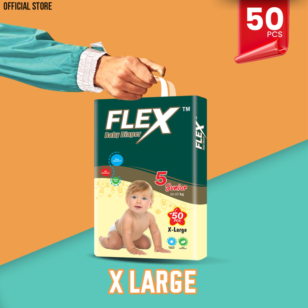 Flex Baby Diaper – Size 5, X-Large – 50 Pcs