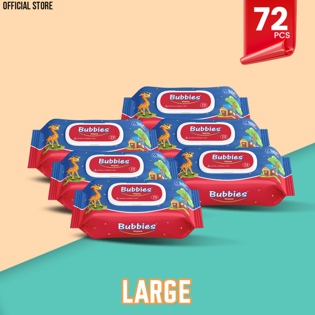 Bubbies Baby Wipes-72 pcs (Pack of 6)