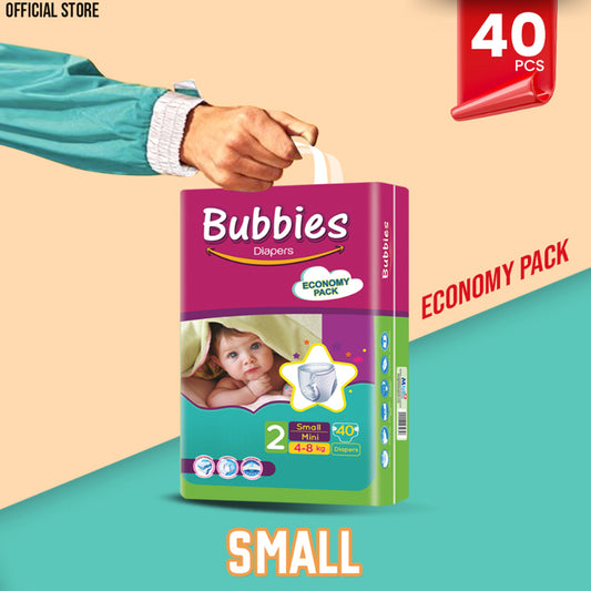 Bubbies Economy Pack Baby Diaper – Size 2, Small – 40 Pcs