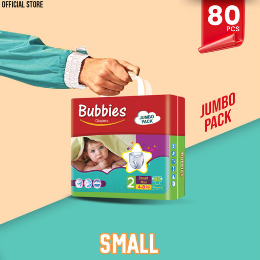 Bubbies Jumbo Pack Baby Diaper – Size 2, Small – 80 Pcs