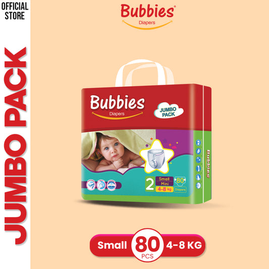 Bubbies Jumbo Pack Baby Diaper – Size 2, Small – 80 Pcs