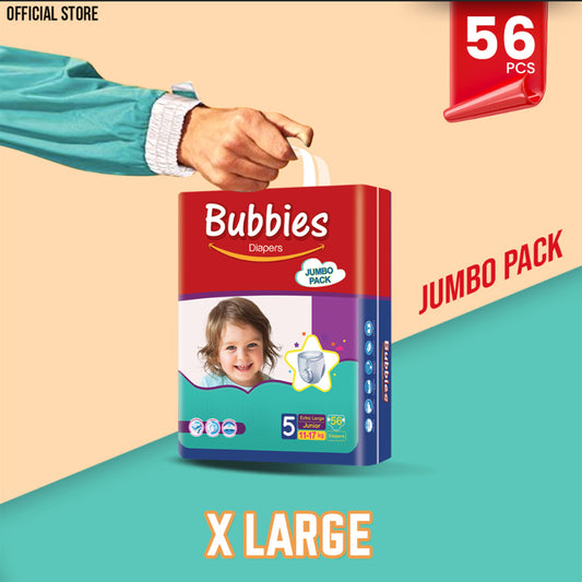 Bubbies Jumbo Pack Baby Diaper – Size 5, X-Large – 56 Pcs