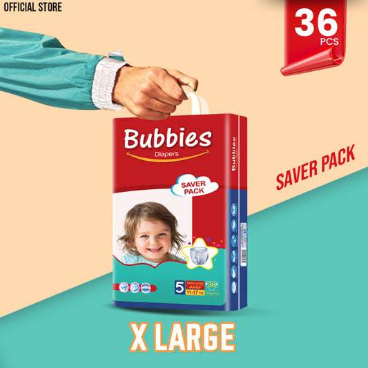 Bubbies Saver Pack Baby Diaper – Size 5, X-Large – 36 Pcs