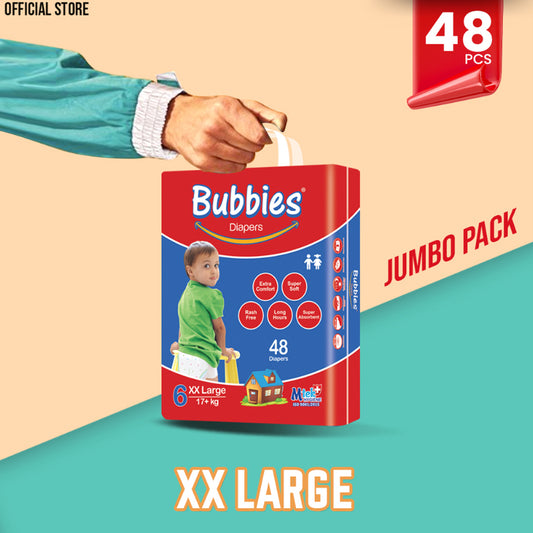 Bubbies Jumbo Pack Baby Diaper – Size 6, XXLarge – 48 Pcs